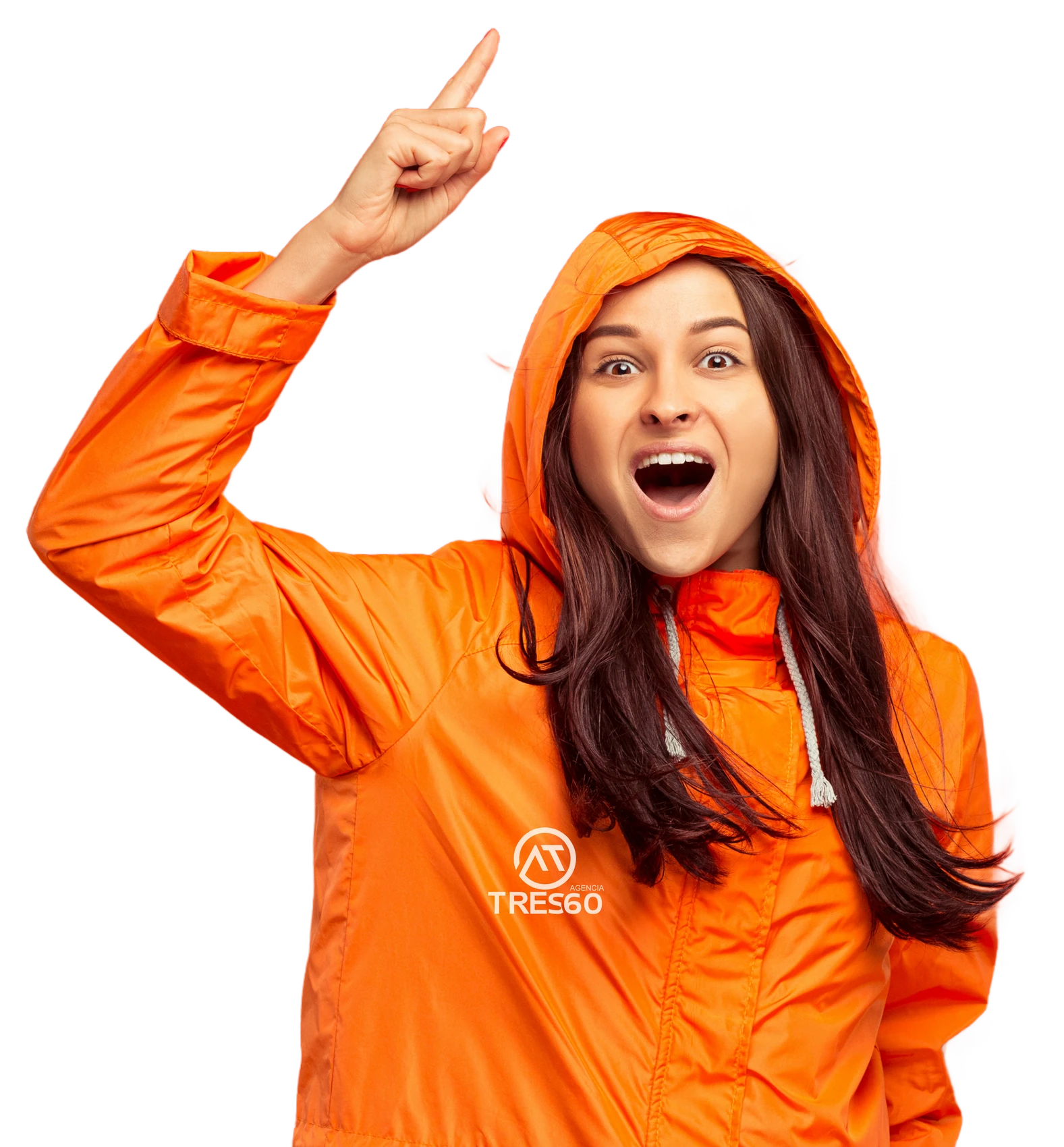 Chaqueta naranja con marca Agencia Tres60